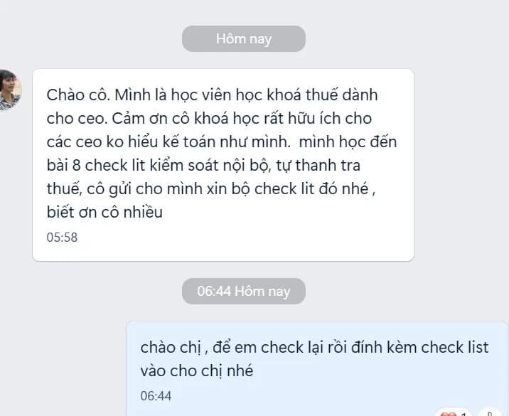Phản hồi học viên