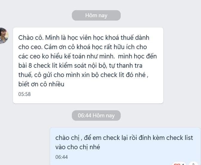 Phản hồi học viên về khóa học Thuế CEO